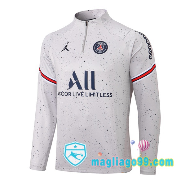 Magliago - Passione Maglie Thai Affidabili Basso Costo Online Shop | Felpa Calcio JORDAN Paris PSG Grigio 2022/2023