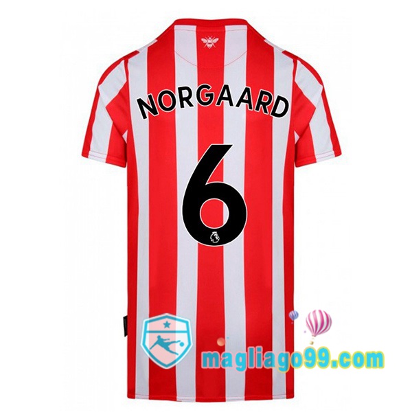 Magliago - Passione Maglie Thai Affidabili Basso Costo Online Shop | Maglia Calcio Brentford FC (NORGAARD 6) Prima Rosso Bianco 2022/2023