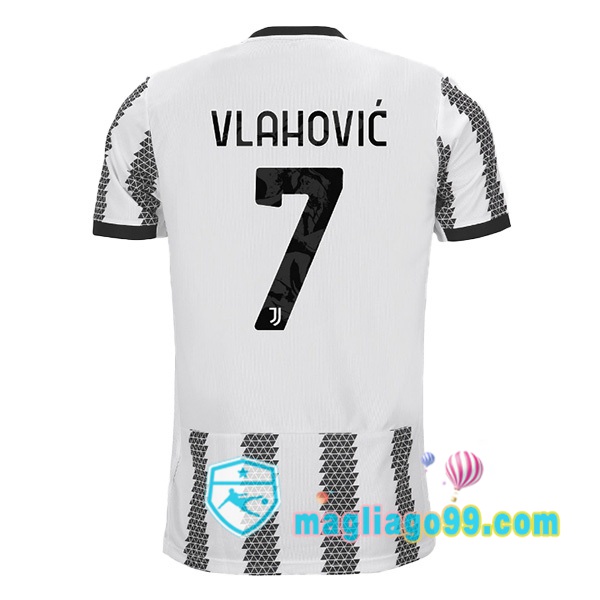 Magliago - Passione Maglie Thai Affidabili Basso Costo Online Shop | Maglia Juventus (VLAHOVIC 7) Prima Bianco Nero 2022/2023