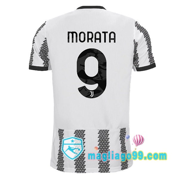 Magliago - Passione Maglie Thai Affidabili Basso Costo Online Shop | Maglia Juventus (MORATA 9) Prima Bianco Nero 2022/2023