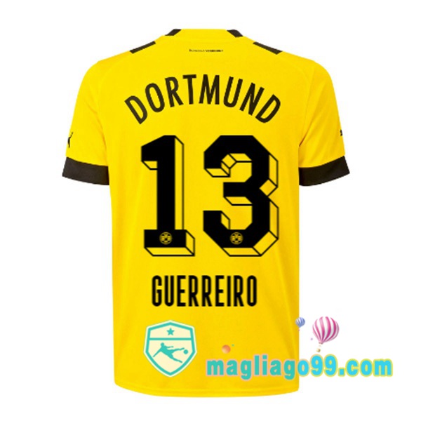 Magliago - Passione Maglie Thai Affidabili Basso Costo Online Shop | Maglia Dortmund BVB (Guerreiro 13) Prima Giallo 2022/2023