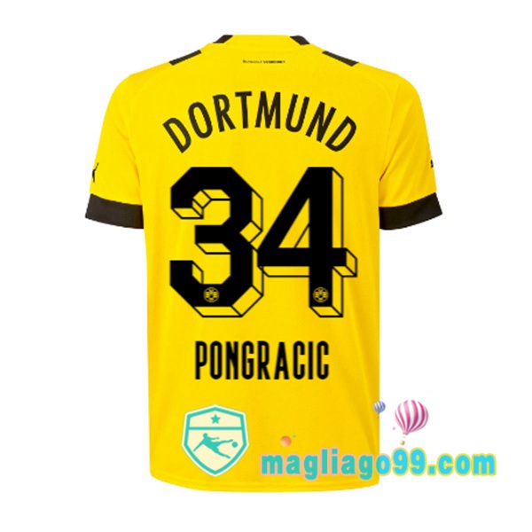 Magliago - Passione Maglie Thai Affidabili Basso Costo Online Shop | Maglia Dortmund BVB (Pongracic 34) Prima Giallo 2022/2023