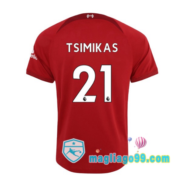 Magliago - Passione Maglie Thai Affidabili Basso Costo Online Shop | Maglia FC Liverpool (TSIMIKAS 21) Prima Rosso 2022/2023
