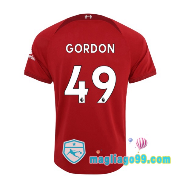 Magliago - Passione Maglie Thai Affidabili Basso Costo Online Shop | Maglia FC Liverpool (GORDON 49) Prima Rosso 2022/2023