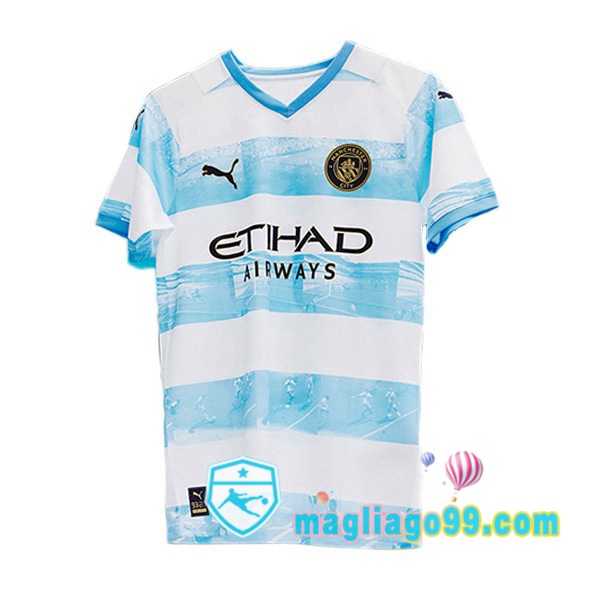 Magliago - Passione Maglie Thai Affidabili Basso Costo Online Shop | Maglia Manchester City 93:20 Blu Bianco 2022/2023