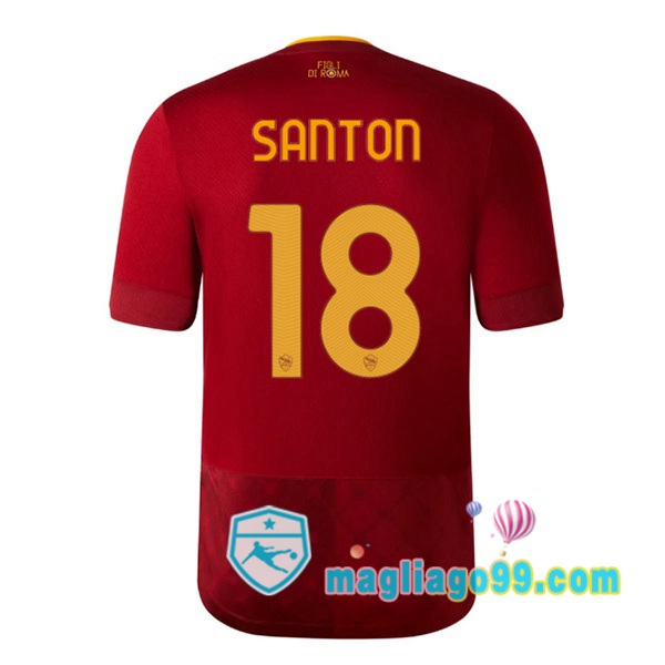 Magliago - Passione Maglie Thai Affidabili Basso Costo Online Shop | Maglia AS Roma (SANTON 18) Prima Rosso 2022/2023
