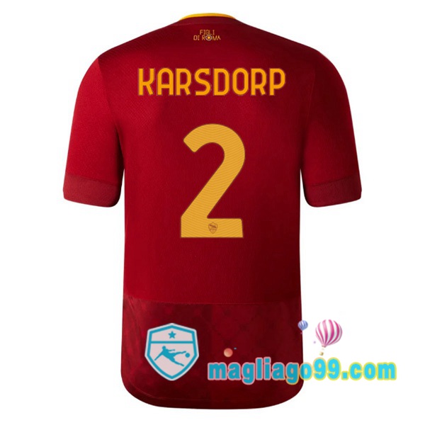 Magliago - Passione Maglie Thai Affidabili Basso Costo Online Shop | Maglia AS Roma (KARSDORP 2) Prima Rosso 2022/2023