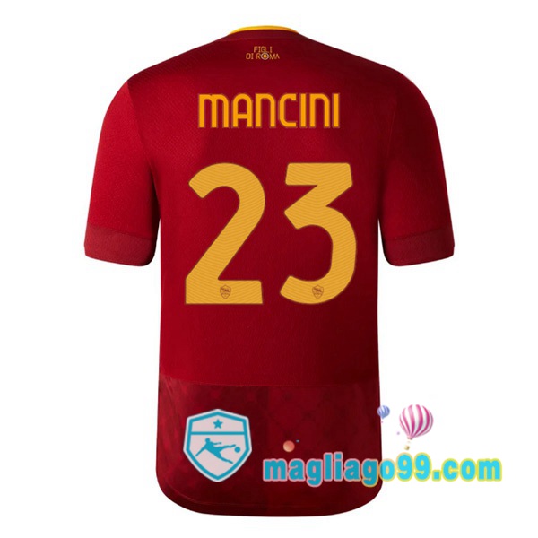 Magliago - Passione Maglie Thai Affidabili Basso Costo Online Shop | Maglia AS Roma (MANCINI 23) Prima Rosso 2022/2023