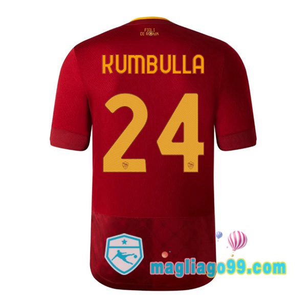 Magliago - Passione Maglie Thai Affidabili Basso Costo Online Shop | Maglia AS Roma (KUMBULLA 24) Prima Rosso 2022/2023