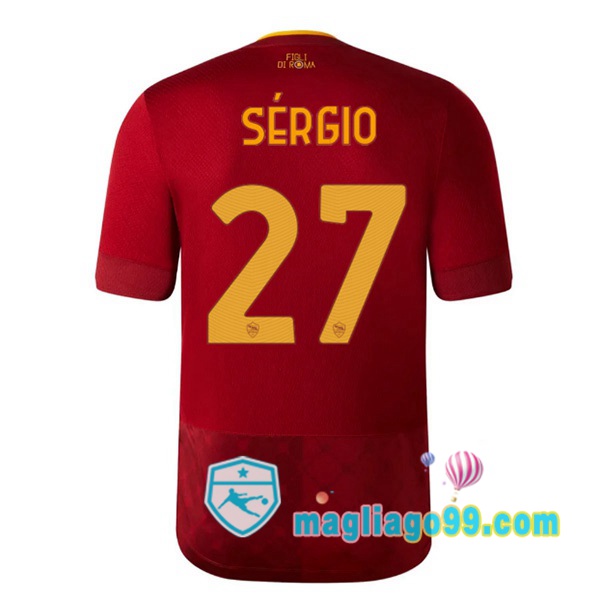 Magliago - Passione Maglie Thai Affidabili Basso Costo Online Shop | Maglia AS Roma (SÉRGIO 27) Prima Rosso 2022/2023