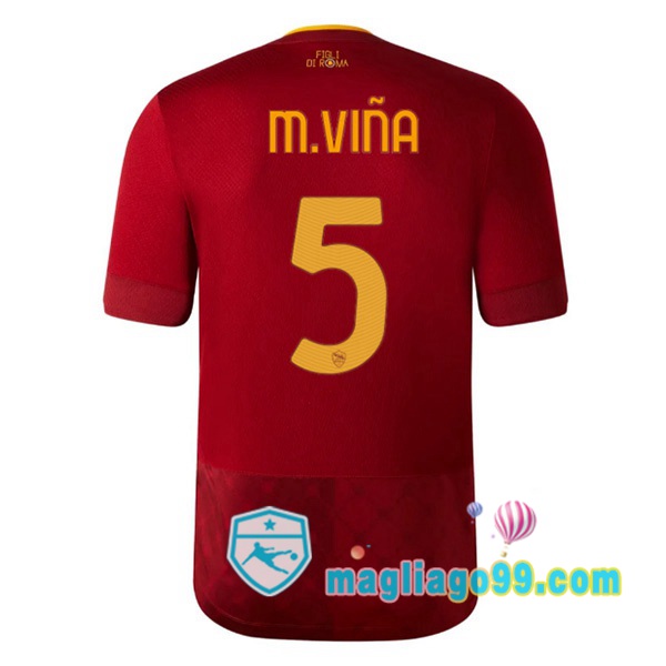 Magliago - Passione Maglie Thai Affidabili Basso Costo Online Shop | Maglia AS Roma (M.VIÑA 5) Prima Rosso 2022/2023