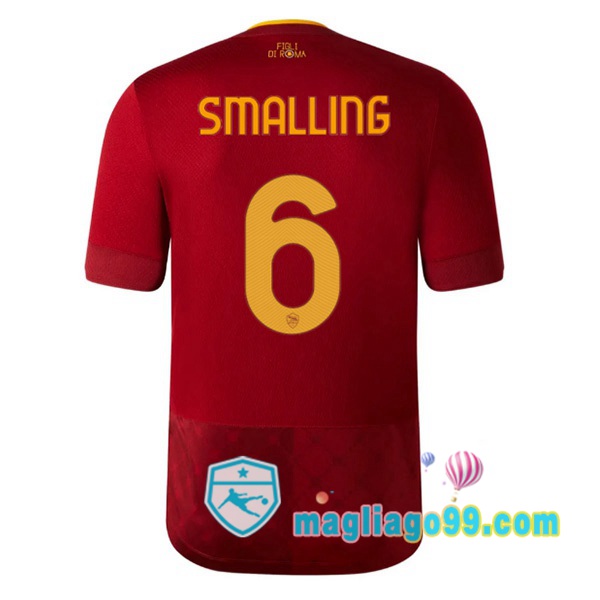 Magliago - Passione Maglie Thai Affidabili Basso Costo Online Shop | Maglia AS Roma (SMALLING 6) Prima Rosso 2022/2023