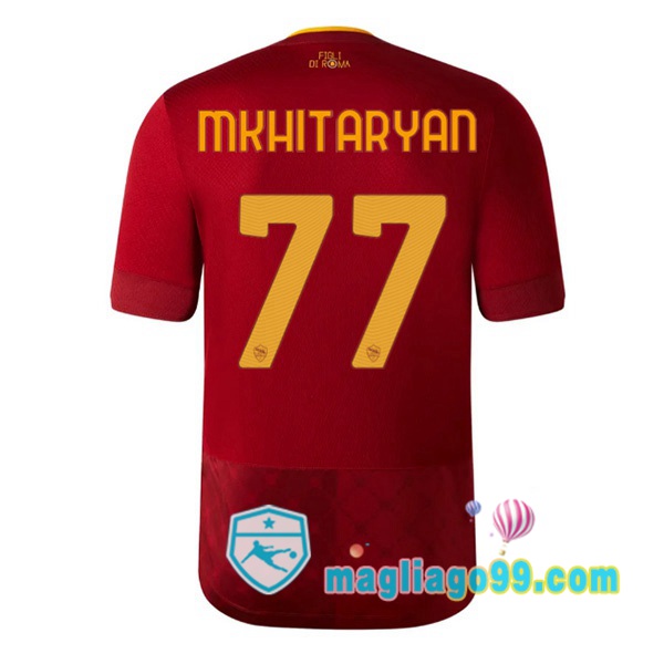Magliago - Passione Maglie Thai Affidabili Basso Costo Online Shop | Maglia AS Roma (MKHITARYAN 77) Prima Rosso 2022/2023