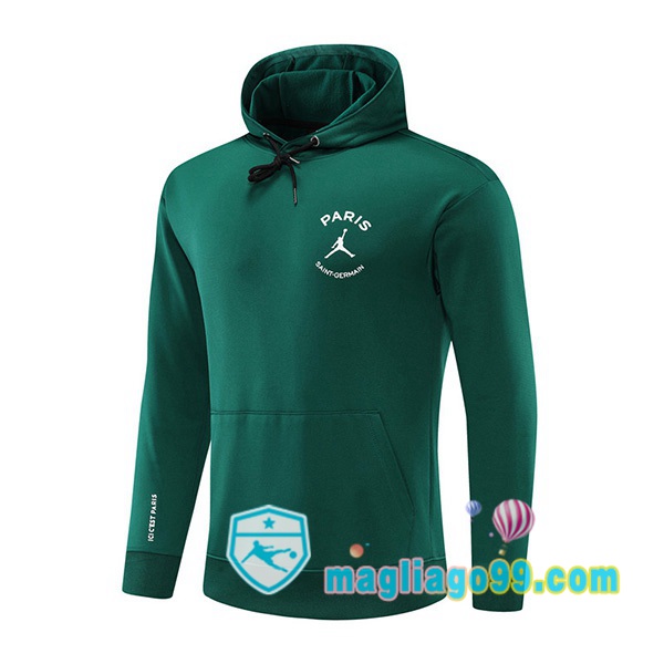 Magliago - Passione Maglie Thai Affidabili Basso Costo Online Shop | Felpa Con Cappuccio JORDAN Paris PSG Verde 2022/2023