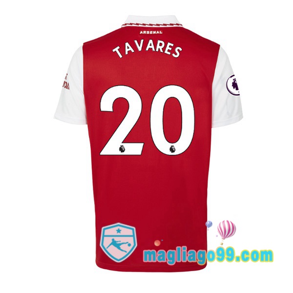 Magliago - Passione Maglie Thai Affidabili Basso Costo Online Shop | Maglia Calcio Arsenal (TAVARES 20) Prima Rosso Bianco 2022/2023