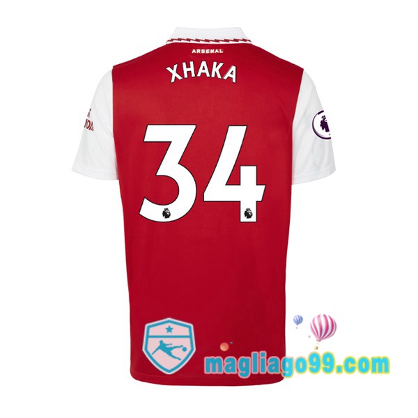 Magliago - Passione Maglie Thai Affidabili Basso Costo Online Shop | Maglia Calcio Arsenal (XHAKA 34) Prima Rosso Bianco 2022/2023