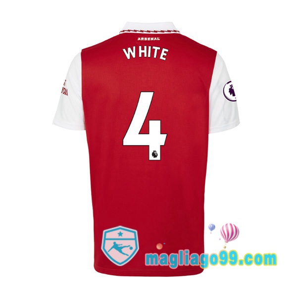 Magliago - Passione Maglie Thai Affidabili Basso Costo Online Shop | Maglia Calcio Arsenal (WHITE 4) Prima Rosso Bianco 2022/2023