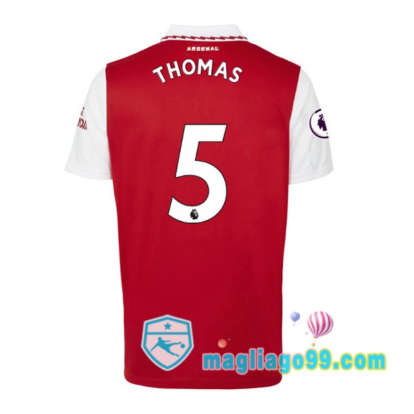 Magliago - Passione Maglie Thai Affidabili Basso Costo Online Shop | Maglia Calcio Arsenal (THOMAS 5) Prima Rosso Bianco 2022/2023
