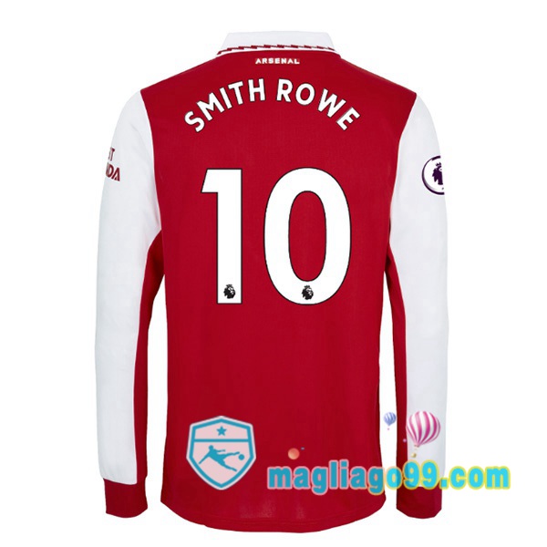 Magliago - Passione Maglie Thai Affidabili Basso Costo Online Shop | Maglia Calcio Arsenal (SMITH ROWE 10) Prima Maniche Lunghe Rosso Bianco 2022/2023