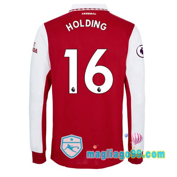 Magliago - Passione Maglie Thai Affidabili Basso Costo Online Shop | Maglia Calcio Arsenal (HOLDING 16) Prima Maniche Lunghe Rosso Bianco 2022/2023