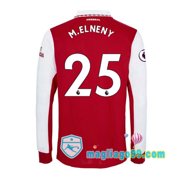 Magliago - Passione Maglie Thai Affidabili Basso Costo Online Shop | Maglia Calcio Arsenal (M.ELNENY 25) Prima Maniche Lunghe Rosso Bianco 2022/2023