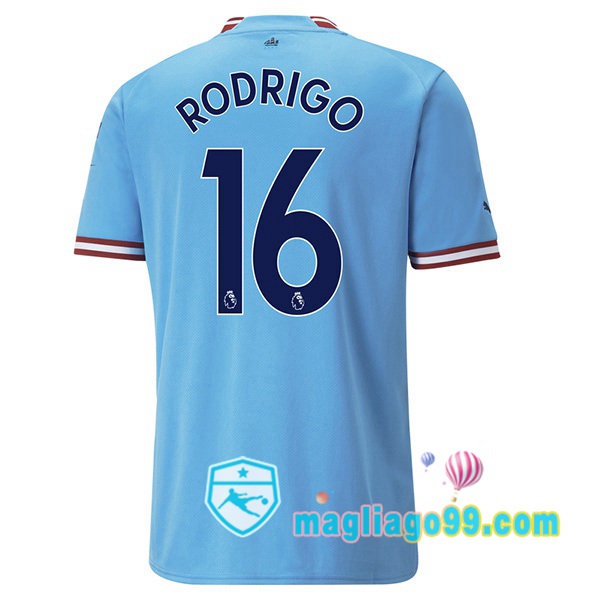 Magliago - Passione Maglie Thai Affidabili Basso Costo Online Shop | Maglia Calcio Manchester City (Rodrigo 16) Prima Blu 2022/2023