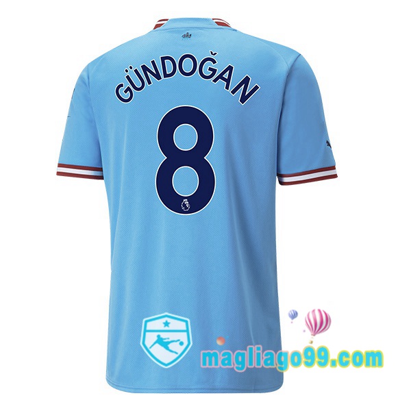Magliago - Passione Maglie Thai Affidabili Basso Costo Online Shop | Maglia Calcio Manchester City (Ilkay Gündogan 8) Prima Blu 2022/2023