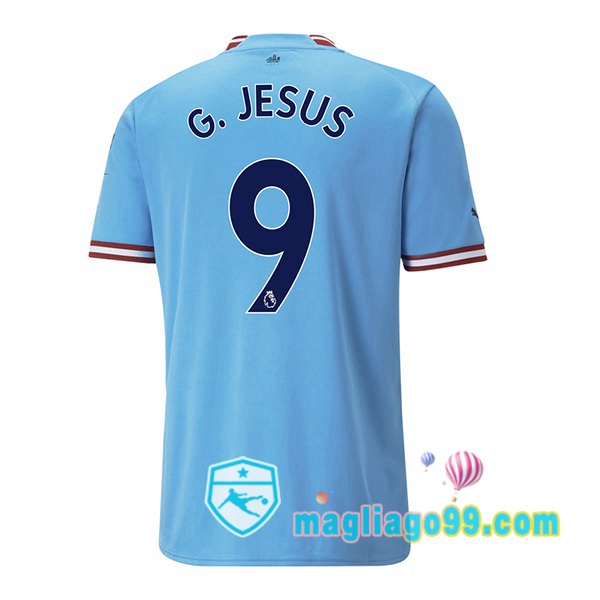 Magliago - Passione Maglie Thai Affidabili Basso Costo Online Shop | Maglia Calcio Manchester City (Gabriel Jesus 9) Prima Blu 2022/2023