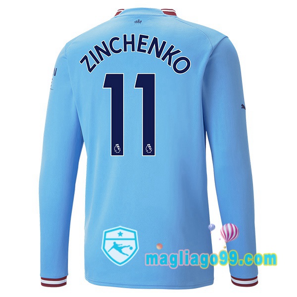 Magliago - Passione Maglie Thai Affidabili Basso Costo Online Shop | Maglia Calcio Manchester City (Zinchenko 11) Prima Maniche Lunghe Blu 2022/2023