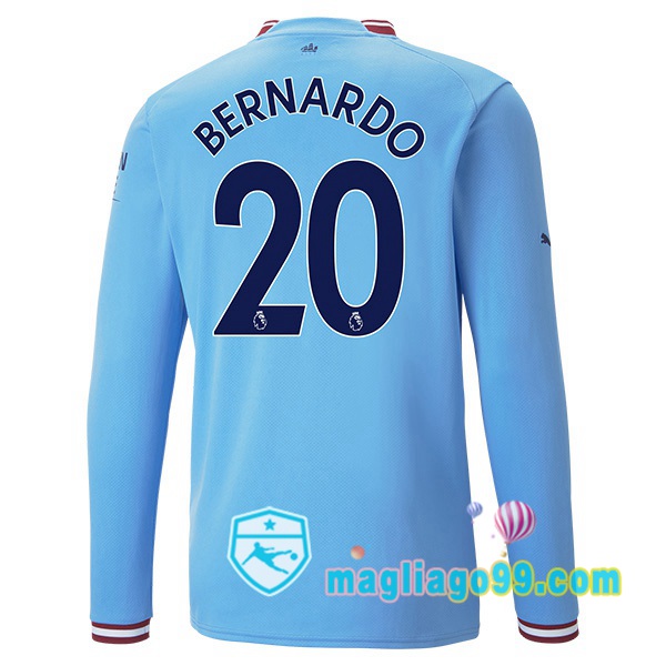Magliago - Passione Maglie Thai Affidabili Basso Costo Online Shop | Maglia Calcio Manchester City (Bernardo Silva 20) Prima Maniche Lunghe Blu 2022/2023