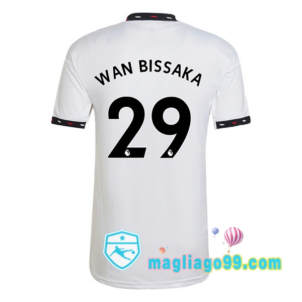 Magliago - Passione Maglie Thai Affidabili Basso Costo Online Shop | Maglia Manchester United (WAN-BISSAKA 29) Seconda Bianco 2022/2023