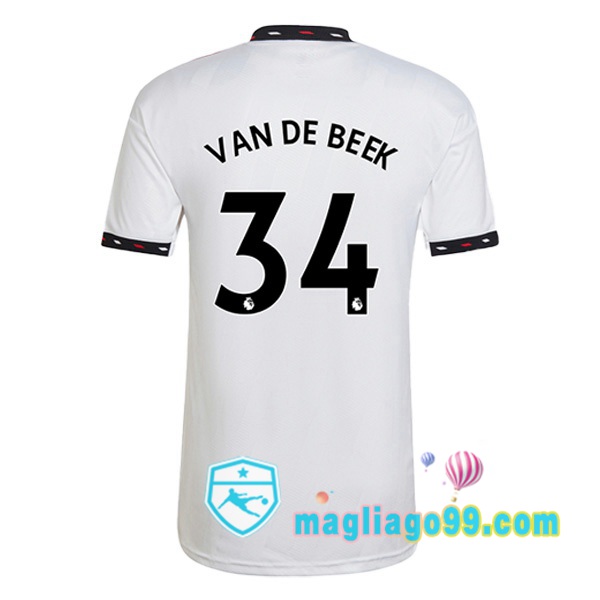 Magliago - Passione Maglie Thai Affidabili Basso Costo Online Shop | Maglia Manchester United (VAN DE BEEK 34) Seconda Bianco 2022/2023