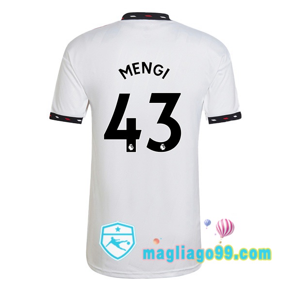 Magliago - Passione Maglie Thai Affidabili Basso Costo Online Shop | Maglia Manchester United (MENGI 43) Seconda Bianco 2022/2023