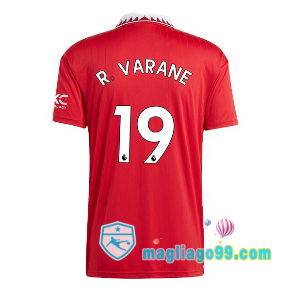 Magliago - Passione Maglie Thai Affidabili Basso Costo Online Shop | Maglia Manchester United (R. VARANE 19) Prima Rosso 2022/2023