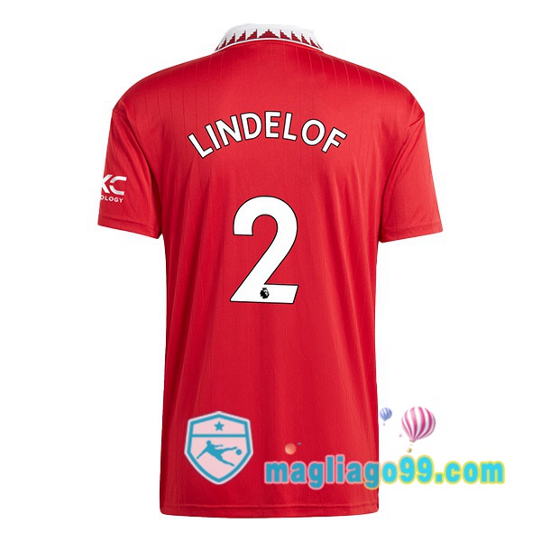 Magliago - Passione Maglie Thai Affidabili Basso Costo Online Shop | Maglia Manchester United (LINDELOF 2) Prima Rosso 2022/2023