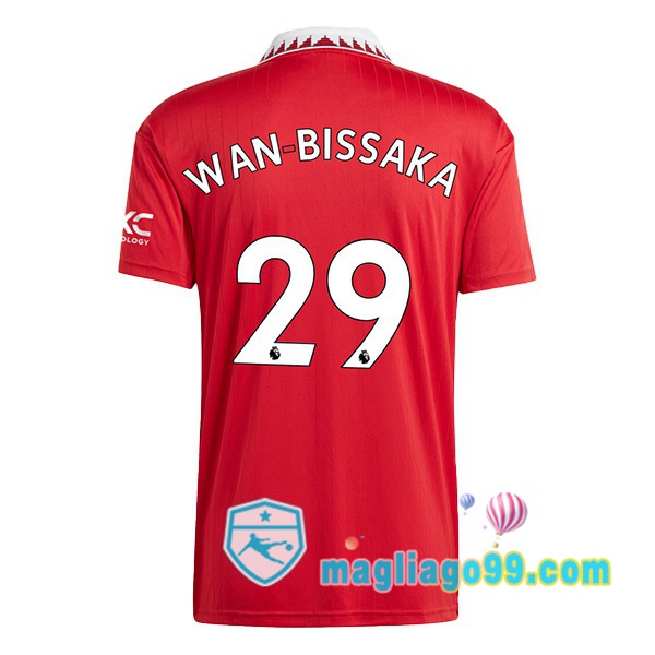 Magliago - Passione Maglie Thai Affidabili Basso Costo Online Shop | Maglia Manchester United (WAN-BISSAKA 29) Prima Rosso 2022/2023