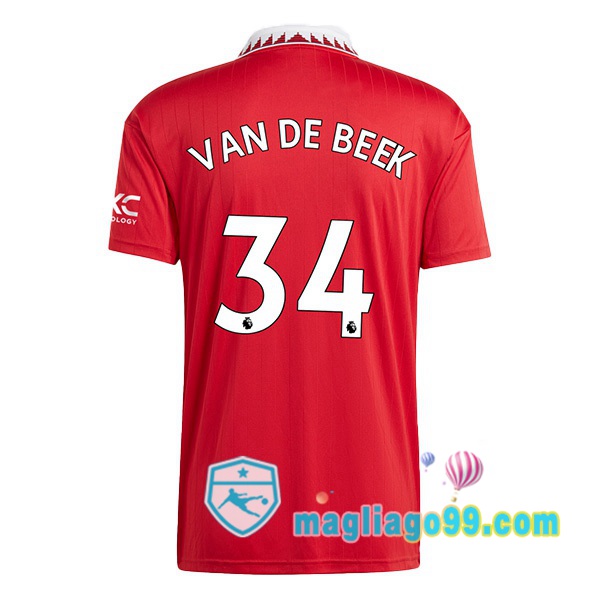 Magliago - Passione Maglie Thai Affidabili Basso Costo Online Shop | Maglia Manchester United (VAN DE BEEK 34) Prima Rosso 2022/2023