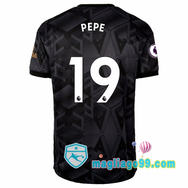 Magliago - Passione Maglie Thai Affidabili Basso Costo Online Shop | Maglia Arsenal (PEPE 19) Seconda Nero 2022/2023