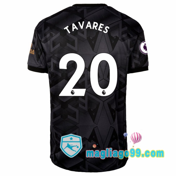 Magliago - Passione Maglie Thai Affidabili Basso Costo Online Shop | Maglia Arsenal (TAVARES 20) Seconda Nero 2022/2023