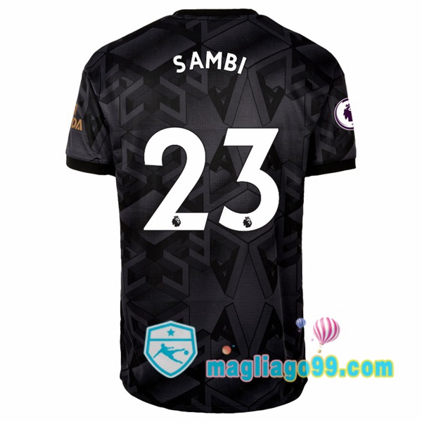 Magliago - Passione Maglie Thai Affidabili Basso Costo Online Shop | Maglia Arsenal (SAMBI 23) Seconda Nero 2022/2023