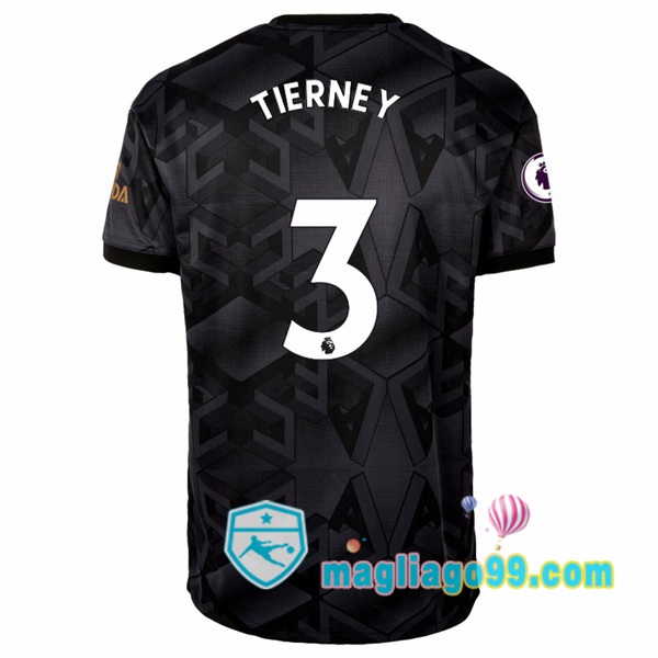 Magliago - Passione Maglie Thai Affidabili Basso Costo Online Shop | Maglia Arsenal (TIERNEY 3) Seconda Nero 2022/2023