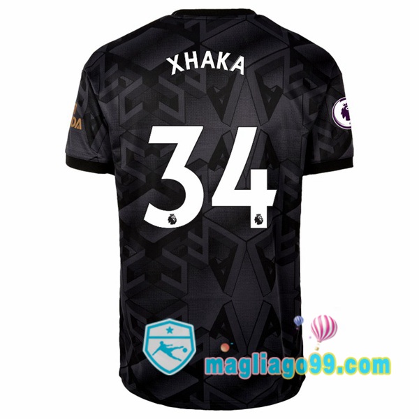 Magliago - Passione Maglie Thai Affidabili Basso Costo Online Shop | Maglia Arsenal (XHAKA 34) Seconda Nero 2022/2023