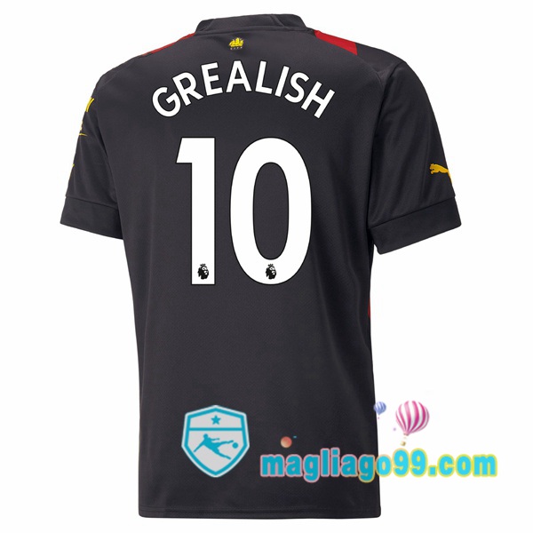 Magliago - Passione Maglie Thai Affidabili Basso Costo Online Shop | Maglia Manchester City (Jack Grealish 10) Seconda Rosso Nero 2022/2023
