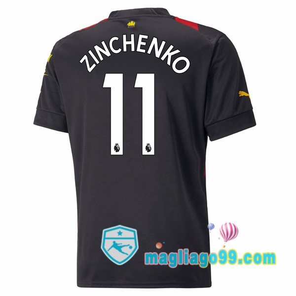 Magliago - Passione Maglie Thai Affidabili Basso Costo Online Shop | Maglia Manchester City (Zinchenko 11) Seconda Rosso Nero 2022/2023