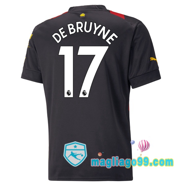 Magliago - Passione Maglie Thai Affidabili Basso Costo Online Shop | Maglia Manchester City (Kevin De Bruyne 17) Seconda Rosso Nero 2022/2023