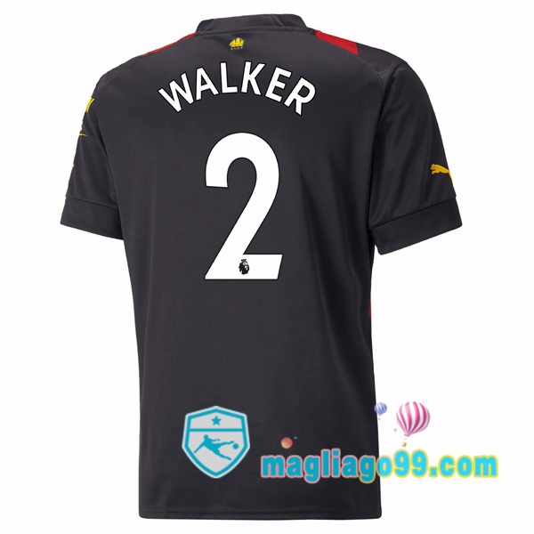 Magliago - Passione Maglie Thai Affidabili Basso Costo Online Shop | Maglia Manchester City (Kyle Walker 2) Seconda Rosso Nero 2022/2023