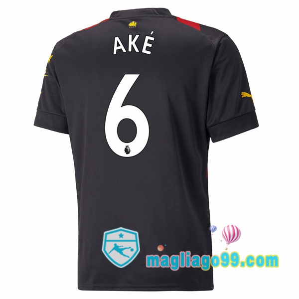 Magliago - Passione Maglie Thai Affidabili Basso Costo Online Shop | Maglia Manchester City (Nathan Ake 6) Seconda Rosso Nero 2022/2023
