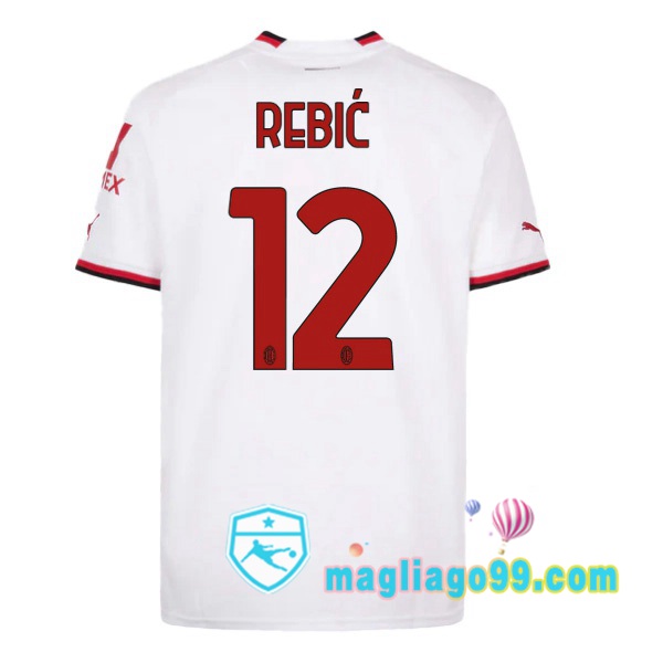 Magliago - Passione Maglie Thai Affidabili Basso Costo Online Shop | Maglia AC Milan (A. REBIĆ 12) Seconda Bianco 2022/2023