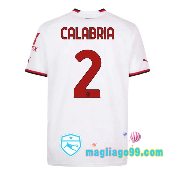 Magliago - Passione Maglie Thai Affidabili Basso Costo Online Shop | Maglia AC Milan (CALABRIA 2) Seconda Bianco 2022/2023