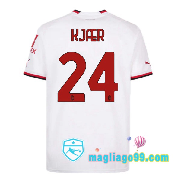 Magliago - Passione Maglie Thai Affidabili Basso Costo Online Shop | Maglia AC Milan (KJÆR 24) Seconda Bianco 2022/2023